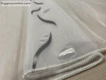 fuggonyoutlet Voile, Roshan, fehér alapon szürke, 300x155 cm