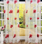 fuggonyoutlet Voile, pipacs piros , 145x250 cm 2 db csomag