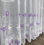 fuggonyoutlet Lepke, fehér alapon lila, 300x200 cm