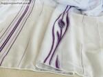 fuggonyoutlet Voile, Agnes, fehér alapon lila, 300x260 cm