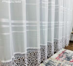 fuggonyoutlet Csipkés, fehér csíkos, 300x165 cm