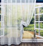 fuggonyoutlet Voile, szürke Szatén Csíkos, 300x250 cm