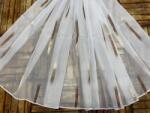 fuggonyoutlet Méteráru, Voile , Parketta, fehér alapon barna, 280 cm Méteráru