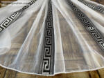 fuggonyoutlet Voile, Görög minta, fehér fekete, 400x260 cm