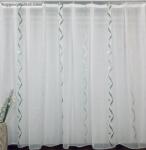 fuggonyoutlet Méteráru, Voile, Roshan, fehér alapon zöld , 280 cm