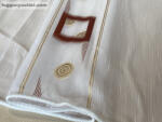 fuggonyoutlet Voile, Beata, fehér alapon terra és arany 300x260 cm