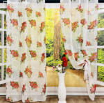 fuggonyoutlet Voile, piros rózsa , 145x250 cm 2 db csomag