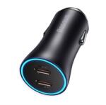 Baseus GOLDEN CONTACTOR PRO autós töltő 2 Type-C aljzat (40W, PD gyorstöltő) SÖTÉTSZÜRKE (CGJP000013)