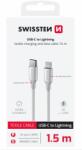 SWISSTEN Adatkábel Textile Ii Usb-c / Lightning 1, 5 M Fehér (71529204)