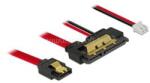 Delock SATA-kábel, 6 Gb/s, 7 tus csatlakozóhüvely + 2 tus csatlakozóhüvely > 22 tus SATA-csatlakozóh (DL85240) (DL85240)