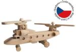 Tonap Elicopter decorativ din lemn de fag, roți și elice mobile, (DH2) Decoratiune camera copii