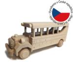 Tonap Jucărie autobuz din lemn de fag, roți mobile, fără tratament (DH10) Decoratiune camera copii