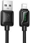 hoco. U146 2, 4A 1, 2 m LCD kijelzős USB A - Lightning kábel fekete