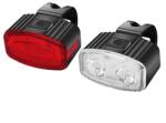 Flippy LED kerékpár fényszóró és hátsó fékkészlet, Flippy, USB töltés, vízálló, 4 világítási mód, Műanyag, Fehér/Piros, 10x6x4 cm (125130)