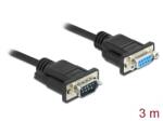 Delock 86603 soros kábel Fekete 3 M RS-232 Sub-D9 (86603)