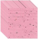 MACVI 40 db-os öntapadós 3D tapéta készlet, kívül puha habszivacs, modern kialakítás bármilyen helyre alkalmas, vízálló, 70x77 méret, Macvi®, Pink Stars Brick Modell (40xTapet-54)