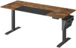 SONGMICS elektromosan állítható magasságú íróasztal 160 x 70 cm vintage barna-fekete memóriafunkcióval (LSD026KD01)