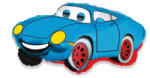 Godan Smiling Car Blue, Autó fólia lufi 36 cm (WP) (MLG320527)