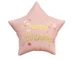 Godan Happy Birthday Matt Pink csillag fólia lufi 44 cm (MLG411611)