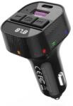 XO BCC17 bluetooth FM transmitter autós töltő USB+Type-C aljzat v5.3, LED kijelző, FEKETE XO-BCC17 (XO-BCC17)