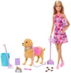 Mattel Barbie, Walk & Potty Pup, set de joaca cu papusa Malibu si accesorii Papusa Barbie
