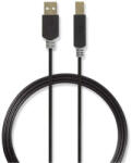 Nedis CCBW60100AT20 USB kábel USB 2.0 2 M USB A USB B 0, 48 Gbit/s Antracit (CCBW60100AT20)