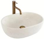 Rea Amelia mosdótál 48x34.5 cm ovális mosdótálak barna/bézs REA-U8480 (REAU8480)