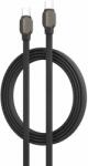 LDNIO extra erős USB-C/USB-C fonott kábel, 65W gyorstöltés, 1m - titán/fekete