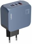 LDNIO Q7 65W GaN hálózati gyorstöltő többportos kialakítással (2xUSB-C + Lightning + USB-A)