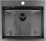 Laveo MALAWI inox grafit színű beépíthető inox mosogató szifonnal, 50x58x20 cm (SLM_510T) - watermarkt