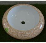 Inter Ceramic Мивка за баня ICB 010M, монтаж върху плот, порцелан, бял, 50x50x13см (010M)