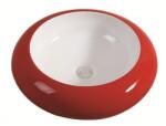 Inter Ceramic Мивка за баня 010 r&w, монтаж върху плот, порцелан, червен + бял (010 rw)