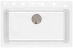 Inter Ceramic Кухненска мивка 8276 WHITE, Inter Ceramic, гранит, едно корито, със сифон, 76x23х48.5см (8276 WHITE) Мивка за вграждане