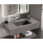 Inter Ceramic Мивка за баня PIETRA ICL 12049/100G БЕЗ ОТВОР, стенен монтаж, кварц, сив мат, 100x50x18см (12049/100G БЕЗ ОТВОР)