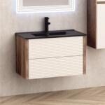 Inter Ceramic Конзолен PVC шкаф ICP 8043 + МИВКА ICC 8066B, Inter Ceramic, черен мат, 80x45.3x50см (8043 + МИВКА ICC 8066B ЧЕРЕН МАТ)