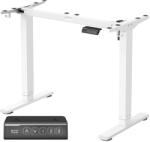VASAGLE LSD021W01 elektromos magasságállítható ülő-álló asztalváz acél matt fehér 3 memóriafunkcióval (EUZ-LSD021W01V2)