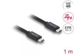 Delock Cablu Coaxial USB 40 Gbps 240W PD 3.1 8K30Hz 1m Negru, Delock 81706 (81706)