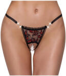 Cottelli Collection Cottelli rózsás gyöngyös nyitott tanga - S/M