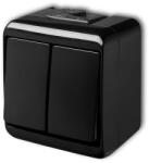 Karlik Elektrotechnik Karlik Junior csillárkapcsoló falon kívüli vízmentes kapcsoló, fekete 12WHE-2 (12WHE-2)