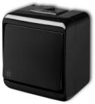 Karlik Elektrotechnik Karlik Junior keresztváltó kapcsoló falon kívüli vízmentes kapcsoló, fekete 12WHE-6 (12WHE-6)