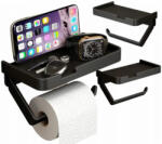 Allstar Wc-papír Tartó Polc Fém Tiplik Szalag Fekete (70012400)