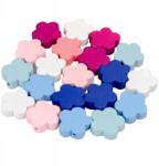 rKonik Fa gyöngyök Virág virág 20mm vegyes színek 20db (200282)