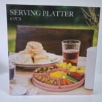  Melamin tálaló edénykészlet, Rózsaszín tálca, 6 részes (8721037435734)