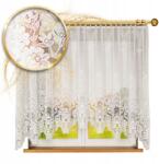  Kész fehér jacquard függöny 160x300cm békáknak, íves virágmintás (ELA160x300)