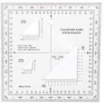 Rothco® Riglă de coordonate și raportor Rothco® (Culoare: Transparentă)