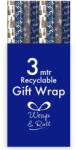  Eurowrap tek. csomagolópapír (70x300 cm) kék minták, 4-féle (5) (35585-GWC)