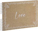 Exacompta esküvői album (32x22cm, 50old, spirál, fekvő) kraft, Love, (16234E)