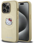 Hello Kitty HKHMP13XPGHCKD iPhone 13 Pro Max 6.7" készülékhez kemény bőr tok Kitty Head MagSafe arany (HKHMP13XPGHCKD)