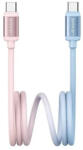 USAMS BICOLOR adatkábel (Type-C - Type-C, 60W, PD gyorstöltő, 120cm) KÉK/RÓZSASZÍN (SJ756USB03) (SJ756USB03) - xpro