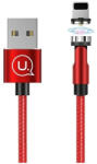 USAMS U59 Mágneses Lightning kábel 2.1A Gyors Töltés 1m Szőtt piros SJ472USB02 (US-SJ472) (SJ472USB02)